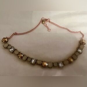 J. Crew girls multi gem crystal necklace brand new